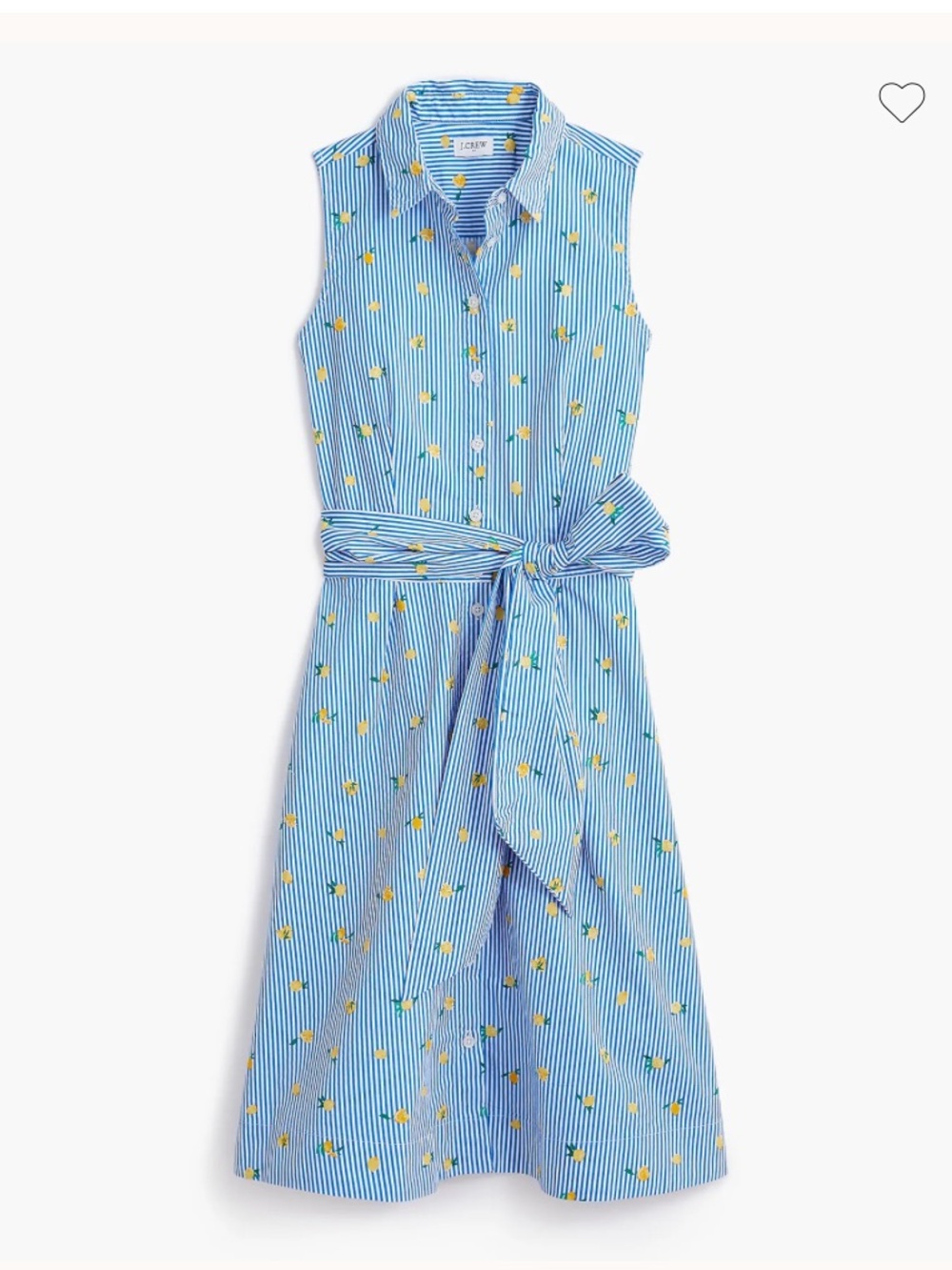 J. Crew Sleeveless striped lemon fit and flare dress